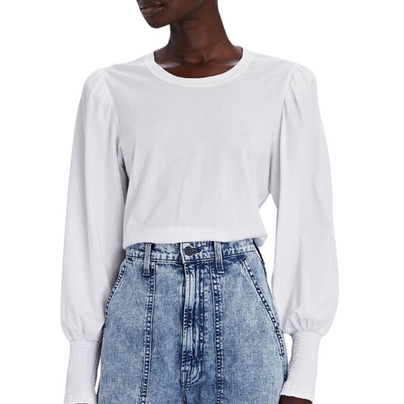 A.L.C. Blouse White Puff Shoulder Long Sleeve Blouse XS - Picture 1 of 12